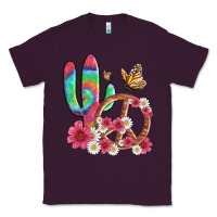 Plum cactus peace sign flowers and butterflys Classic Tee - Artiststas