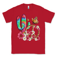 Red cactus peace sign flowers and butterflys Classic Tee - Artiststas