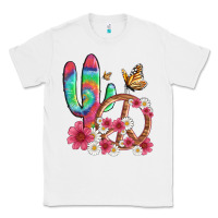 White cactus peace sign flowers and butterflys Classic Tee - Artiststas