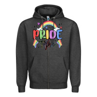 Charcoal Heather pride tribe Zipper Hoodie - MaliasSmallBusiness