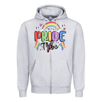 Heather Grey pride tribe Zipper Hoodie - MaliasSmallBusiness