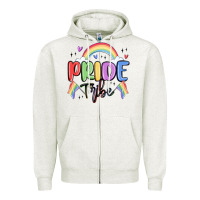 Oatmeal Heather pride tribe Zipper Hoodie - MaliasSmallBusiness