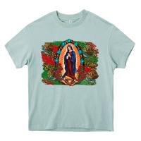 Arona Mexican Flag Lady Of Guadalupe Distressed Backgrou Heavy Core Tee - RanaPortraitStore