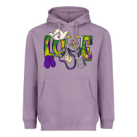 Lavender Mardi Gras Love Nurse Heavyweight Hoodie - BundleAndBundleShop