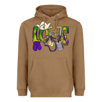 Toasted Coconut Mardi Gras Love Nurse Heavyweight Hoodie - BundleAndBundleShop