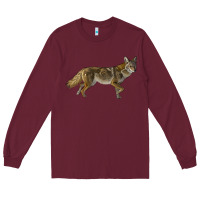 Burgundy coyote Long Sleeve Tee - LillyAllenDesigns