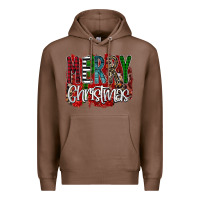 Chestnut Merry Christmas Buffalo Plaid Leopard Premium Hoodie - Bettercallsaul