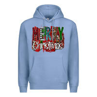 Colony Blue Merry Christmas Buffalo Plaid Leopard Premium Hoodie - Bettercallsaul