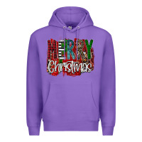 Purple Merry Christmas Buffalo Plaid Leopard Premium Hoodie - Bettercallsaul