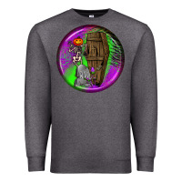 Charcoal Heather halloween round earrings 1 Premium Sweatshirt - BundleAndBundleShop