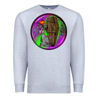 Heather Grey halloween round earrings 1 Premium Sweatshirt - BundleAndBundleShop