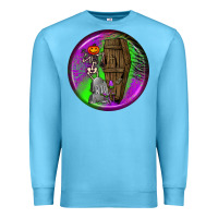 Ocean Blue halloween round earrings 1 Premium Sweatshirt - BundleAndBundleShop