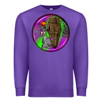 Purple halloween round earrings 1 Premium Sweatshirt - BundleAndBundleShop