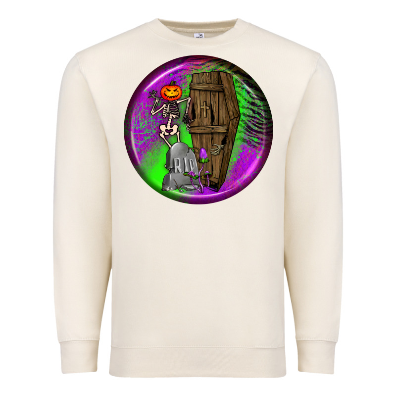 Halloween Round Earrings 1 Premium Sweatshirt by BundleAndBundleShop | Teevron