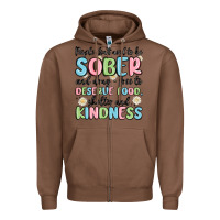 Chestnut people dont need to be sober and drugfree to deserve food Zipper Hoodie - MaliasSmallBusiness