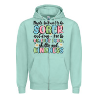 Seafoam people dont need to be sober and drugfree to deserve food Zipper Hoodie - MaliasSmallBusiness
