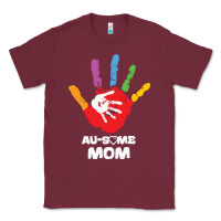 Burgundy LIL Autism Mom Classic Tee - CowhideDigitalArt