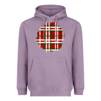 Lavender Christmas Tartan Patch Heavyweight Hoodie - BundleAndBundleShop