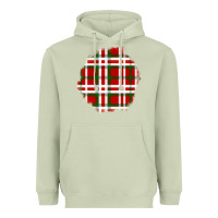 Matcha Christmas Tartan Patch Heavyweight Hoodie - BundleAndBundleShop