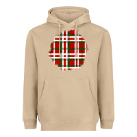 Mushroom Christmas Tartan Patch Heavyweight Hoodie - BundleAndBundleShop
