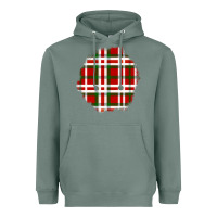 Sage Christmas Tartan Patch Heavyweight Hoodie - BundleAndBundleShop