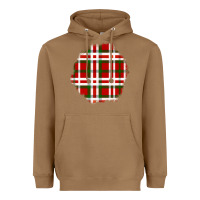 Toasted Coconut Christmas Tartan Patch Heavyweight Hoodie - BundleAndBundleShop