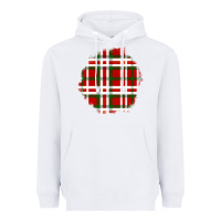 White Christmas Tartan Patch Heavyweight Hoodie - BundleAndBundleShop