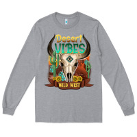 Heather Grey desert vibes wild west Long Sleeve Tee - NancyCooperArtShop