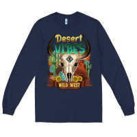 Navy desert vibes wild west Long Sleeve Tee - NancyCooperArtShop