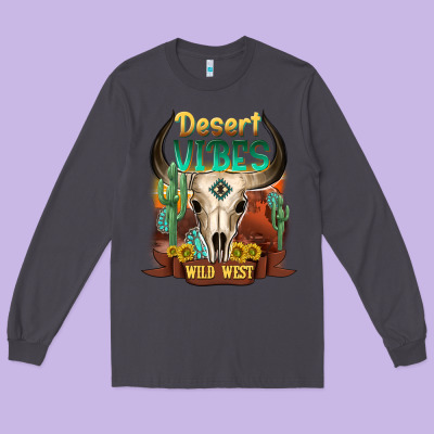 Desert Vibes Wild West Long Sleeve Tee Designed By Nancycooperartshop