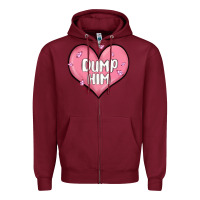 Burgundy dump him valentines day Zipper Hoodie - MaliasSmallBusiness