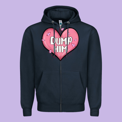 Dump Him Valentines Day Zipper Hoodie Designed By Maliassmallbusiness