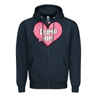 Navy dump him valentines day Zipper Hoodie - MaliasSmallBusiness