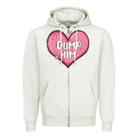 Oatmeal Heather dump him valentines day Zipper Hoodie - MaliasSmallBusiness