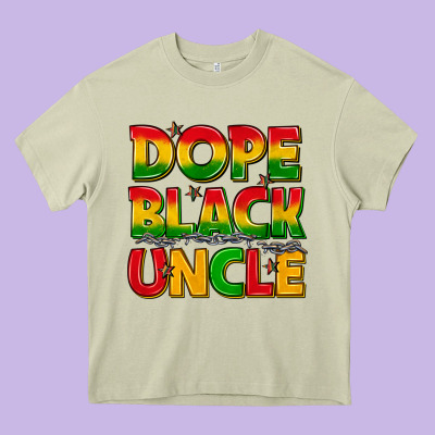 Dope Black Uncle With Stars Heavy Core Tee Designed By Texasbilliewilder