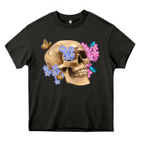 Asphalt skull flora butterfly Heavy Core Tee - Artiststas