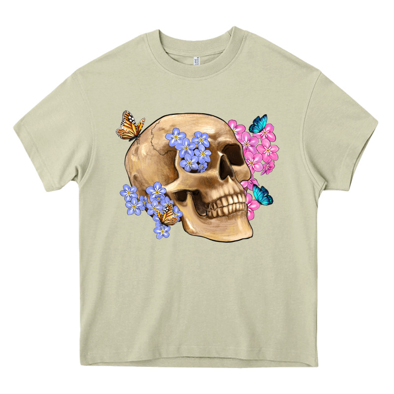 Skull Flora Butterfly Heavy Core Tee by Artiststas | Teevron