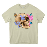 Mossy skull flora butterfly Heavy Core Tee - Artiststas