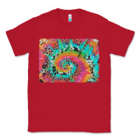 Red tie dye leopard cowhide glitter background Classic Tee - Artiststas