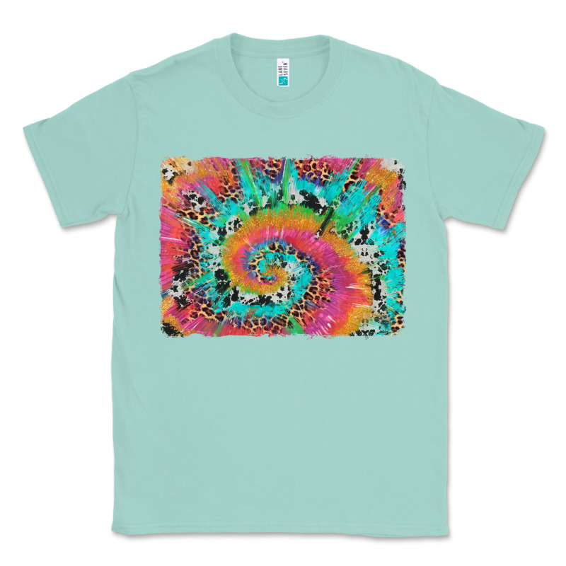 Tie Dye Leopard Cowhide Glitter Background Classic Tee by Artiststas | Teevron