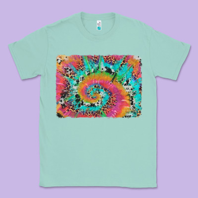 Tie Dye Leopard Cowhide Glitter Background Classic Tee Designed By Artiststas