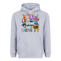 Heather Grey Easter Day With Truck Heavyweight Hoodie - BundleAndBundleShop