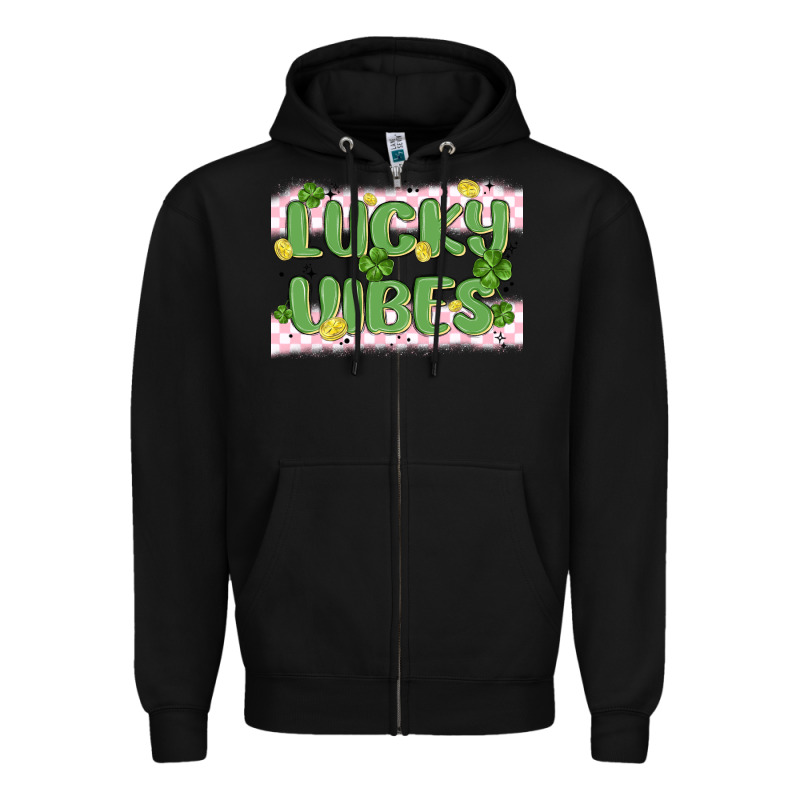 Lucky Vibes Zipper Hoodie by MaliasSmallBusiness | Teevron