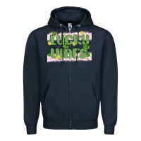 Navy lucky vibes Zipper Hoodie - MaliasSmallBusiness