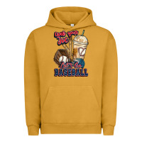 Pigment Peanut Butter Grab your joe lets go baseball Urban Hoodie - HowdyJamesFarm