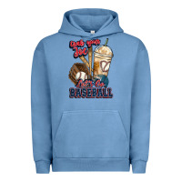 Pigment Pebble Blue Grab your joe lets go baseball Urban Hoodie - HowdyJamesFarm