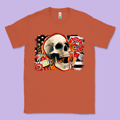 Firefighter Skull Classic Tee Designed By Adodesignshop