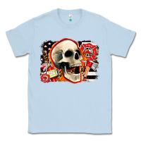 Dusty Blue firefighter skull Classic Tee - AdoDesignShop
