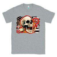 Heather Grey firefighter skull Classic Tee - AdoDesignShop