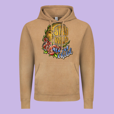 Stay Wild Moon Child Vintage Hoodie Designed By Jahusdesignshop